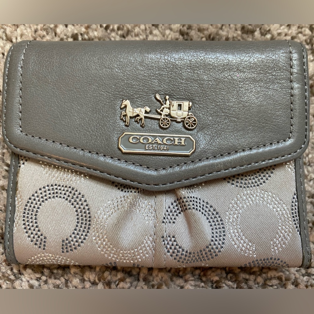 Coach silver/gray sparkle wallet
